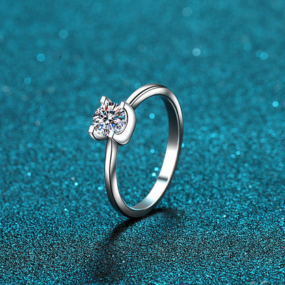 925 Sterling Silver Round Cut CZ Solitaire Ring 6