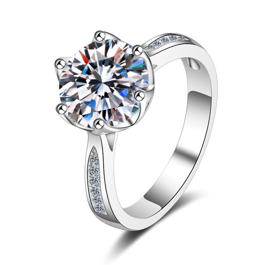 925 Sterling Silver Round Cut CZ Classic Ring 1