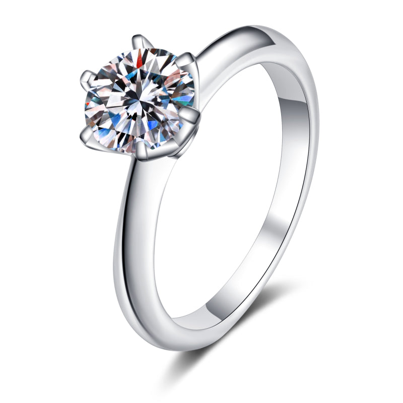 925 Sterling Silver Round Cut CZ Classic Solitaire Ring 1