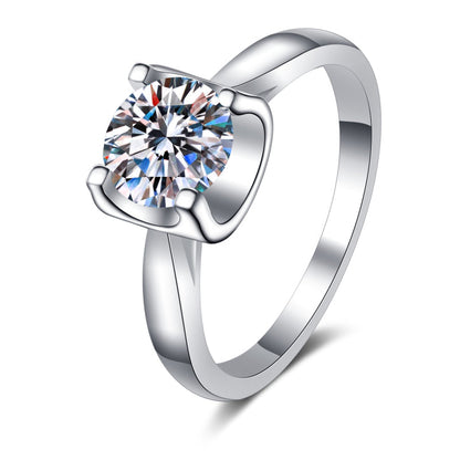 925 Sterling Silver Round Cut CZ Solitaire Ring 1