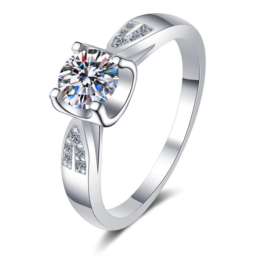 925 Silver Sterling Classic Round Cut CZ Ring 1