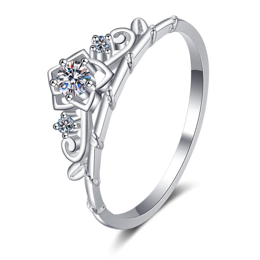 925 Sterling SilverCrown Round Cut CZ Ring 1