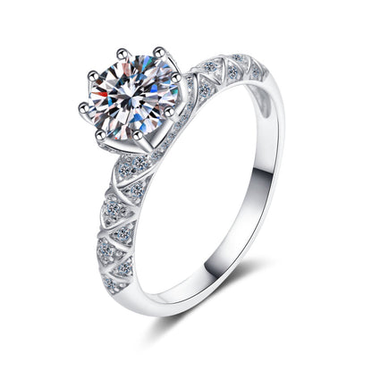 925 Sterling Silver Round Cut CZ Classic Ring 1