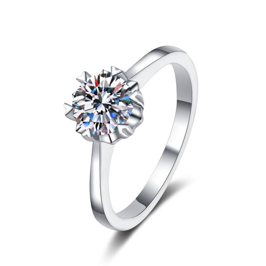 925 Sterling Silver Round Cut CZ Solitaire Ring 1