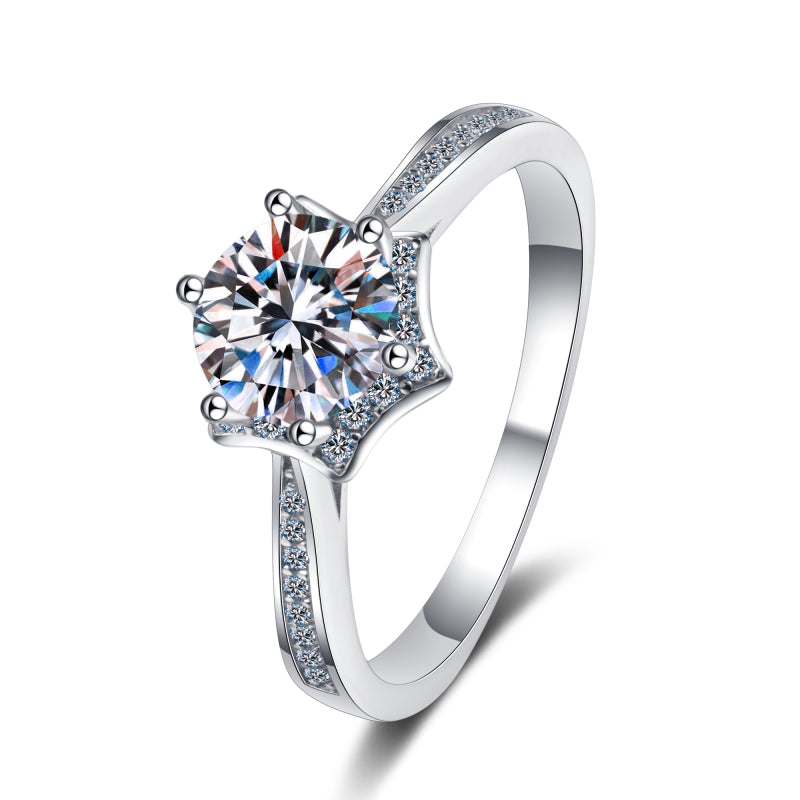 925 Sterling Silver Round Cut CZ Classic Ring 1