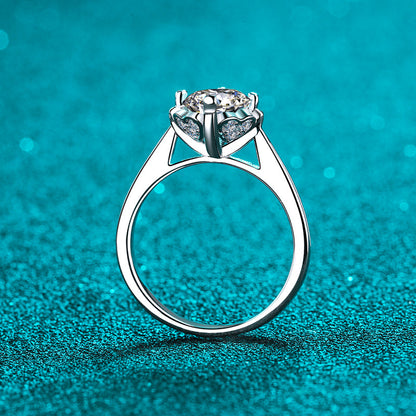 925 Sterling Silver Round Cut CZ Solitaire Ring 4