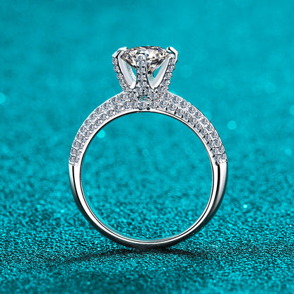 925 Sterling Silver Round Cut CZ Classic Ring 4