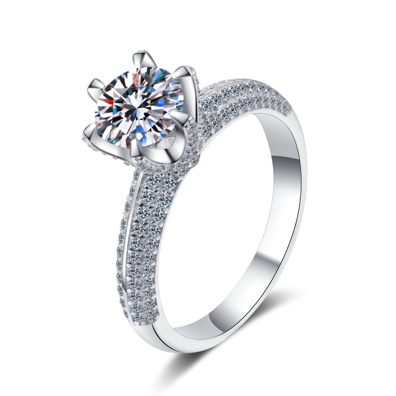 925 Sterling Silver Round Cut CZ Classic Ring 1