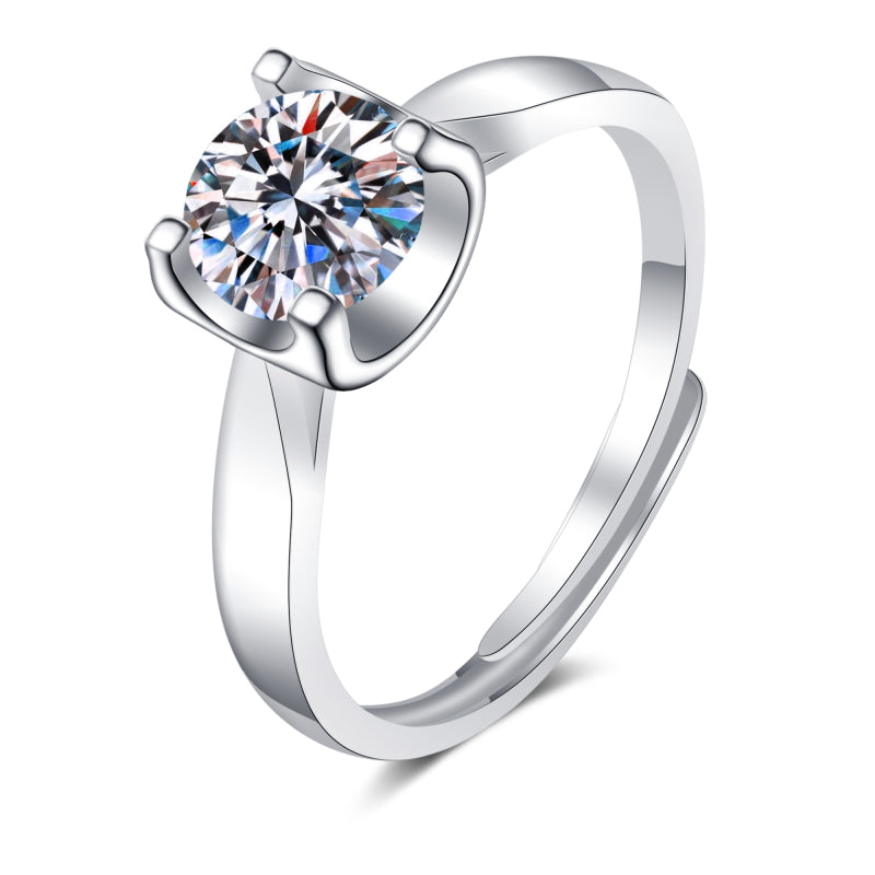 925 Sterling Silver Round Cut CZ Solitaire Ring 5