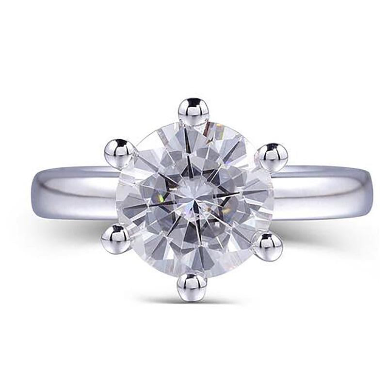 925 Sterling Silver Round Cut 1ct  CZ Classic Ring 1