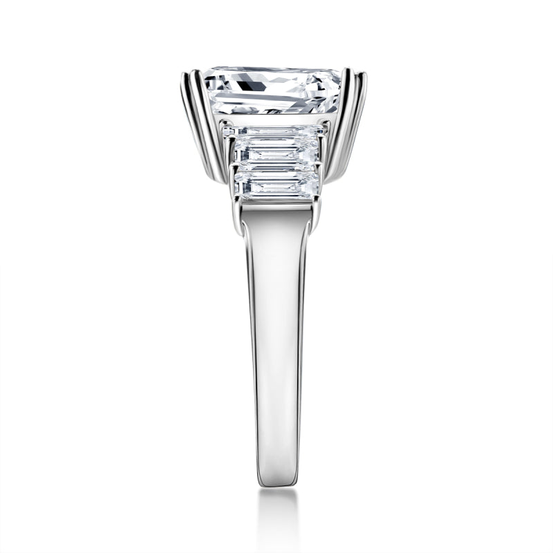 925 Sterling Silver Emerald Cut CZ Ring 3