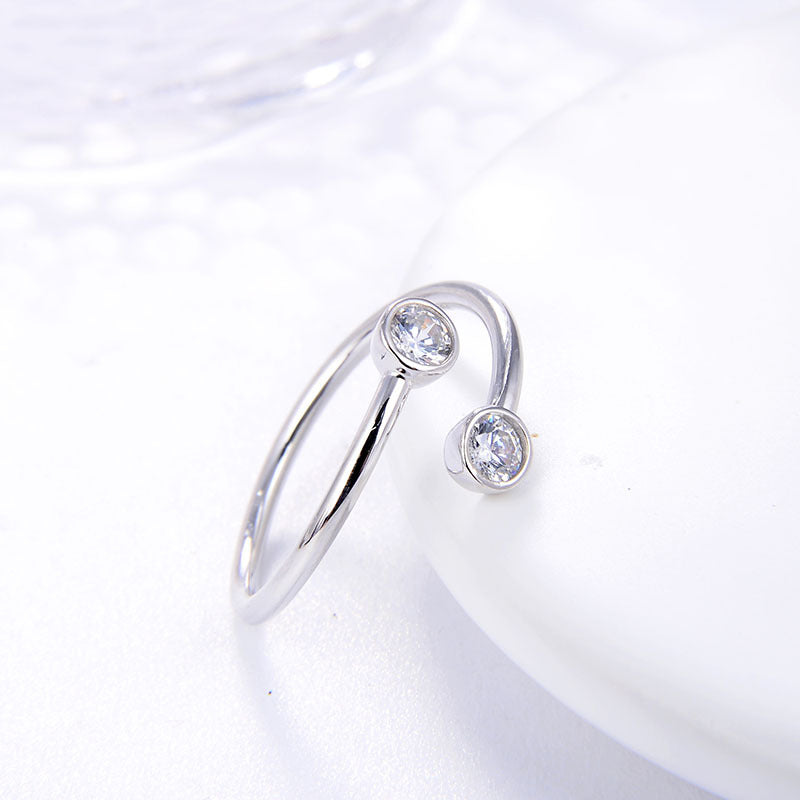 925 Sterling Silver Twist Shank Round Cut CZ Unique Engagement Rings For Women 6