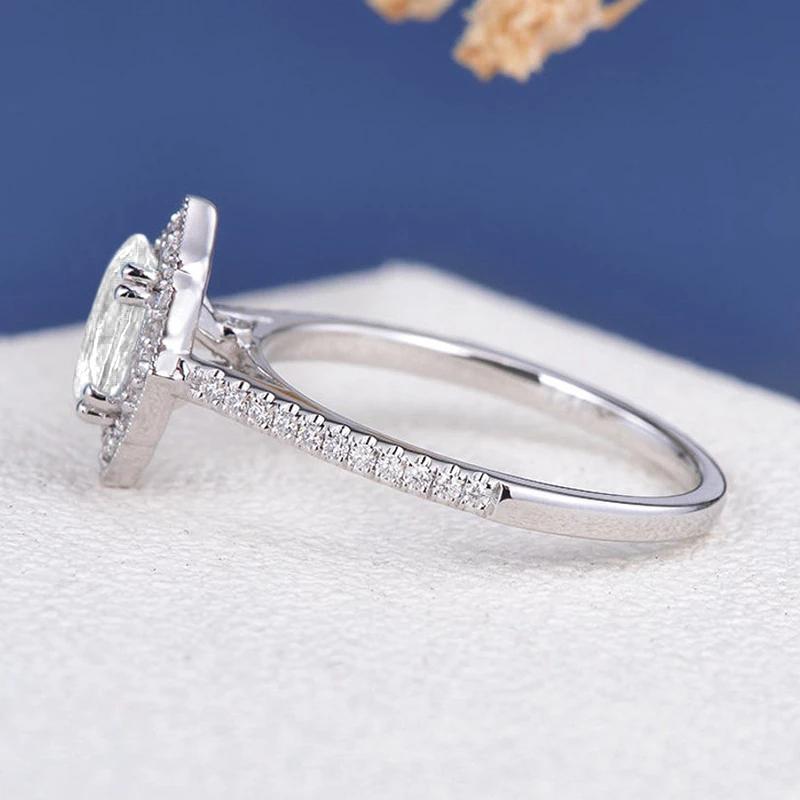 925 Sterling Silver Vintage Halo Oval Cut CZ Ring 5