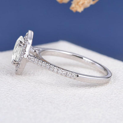 925 Sterling Silver Vintage Halo Oval Cut CZ Ring 4