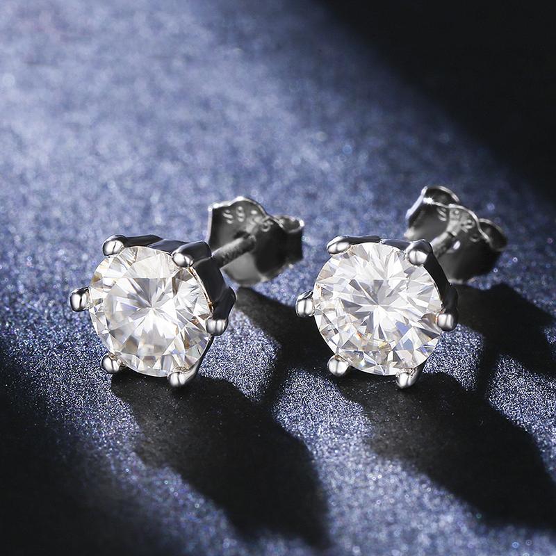 925 Sterling Silver Round CZ Classic Stud Earrings 3