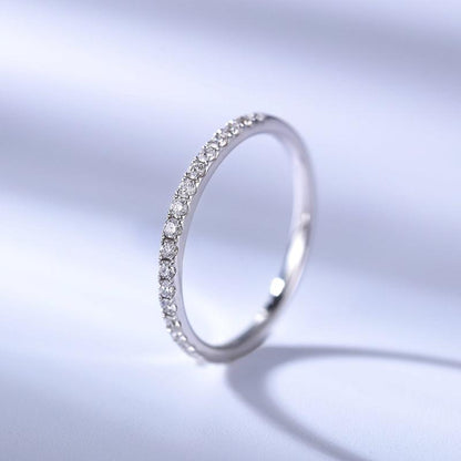 925 Sterling Silver Round Cut CZ Eternity Band Ring 2