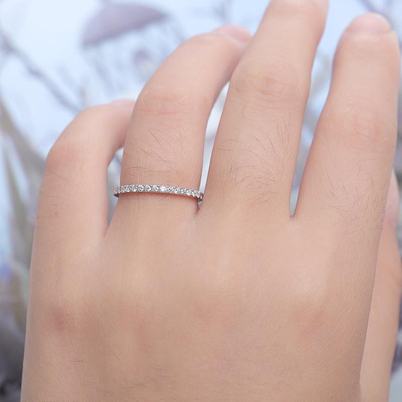 925 Sterling Silver Round Cut CZ Eternity Band Ring 7