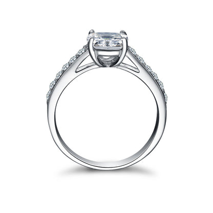 925 Sterling Silver Classic Cushion Cut 2 Carats CZ Diamond Ring 6