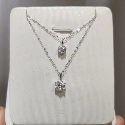 925 Sterling Silver CZ Classic Pendant Necklace 4