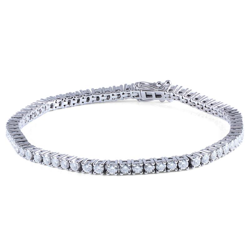 925 Sterling Silver Round Cut 4.08cttw CZ Tennis Bracelet 2