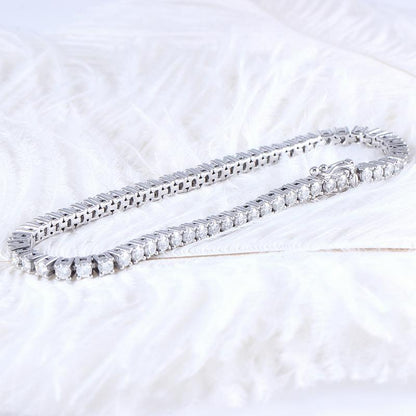 925 Sterling Silver Round Cut 4.08cttw CZ Tennis Bracelet 3