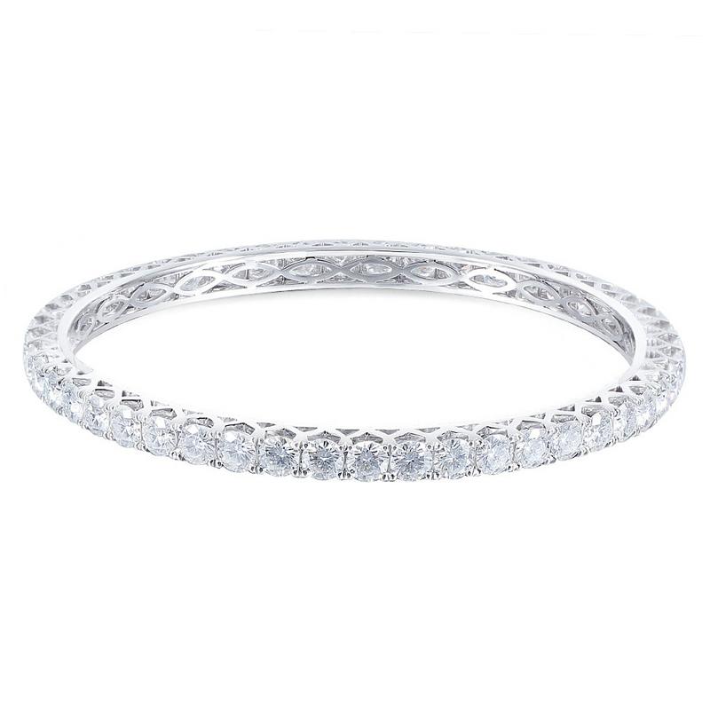 925 Sterling Silver 4mm Round Cut CZ Tennis Bangle 1