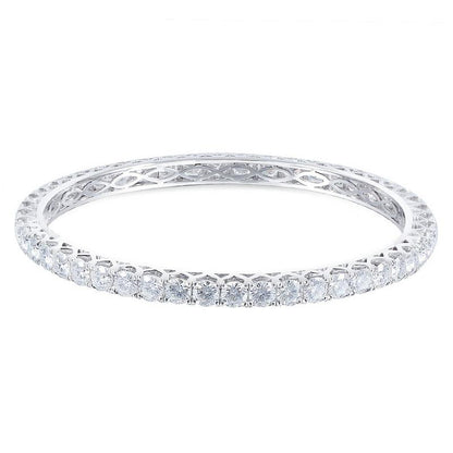 925 Sterling Silver 4mm Round Cut CZ Tennis Bangle 1