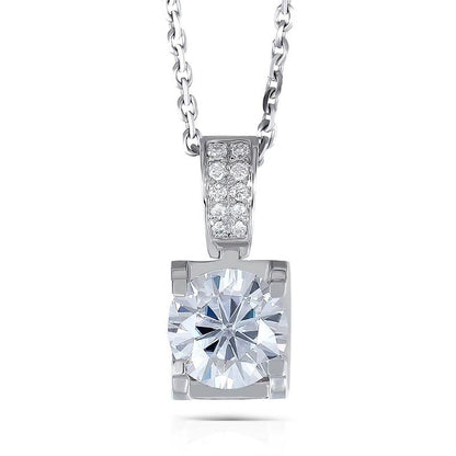 925 Sterling Silver CZ Classic Pendant Nacklace 1