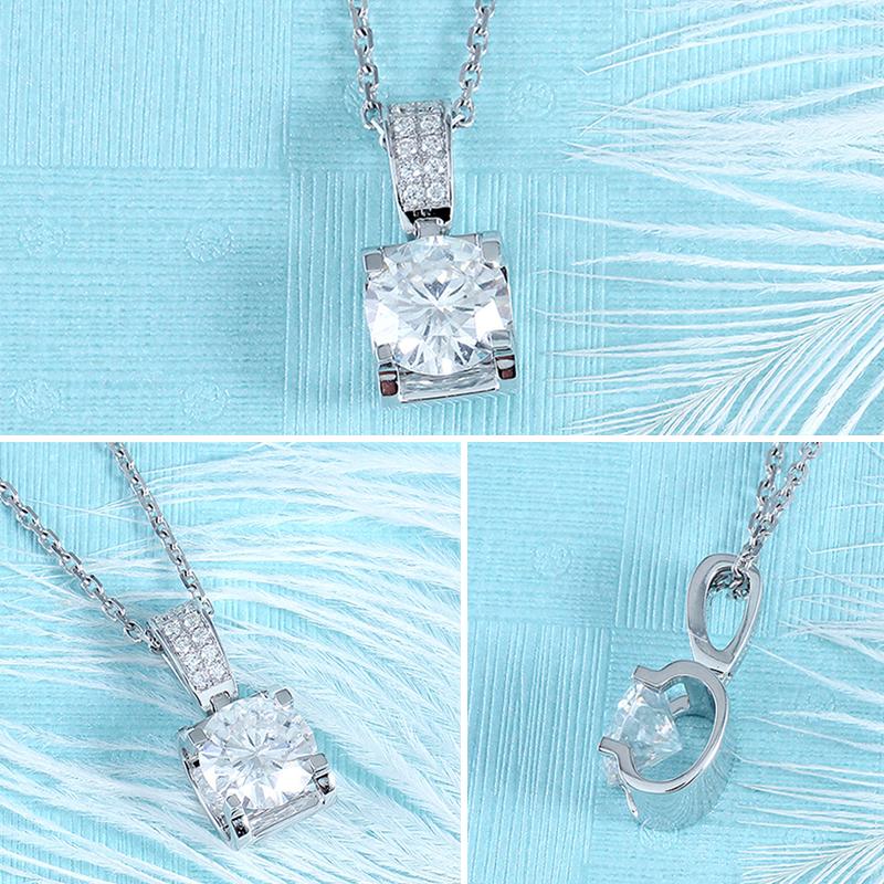 925 Sterling Silver CZ Classic Pendant Nacklace 2