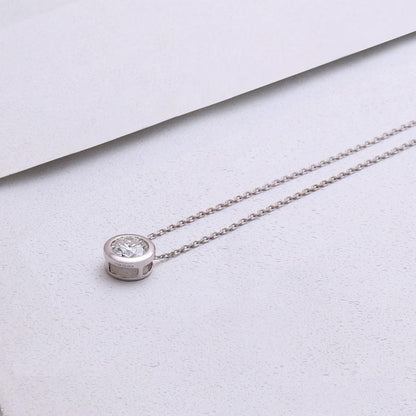 925 Sterling Silver Round Cut Color CZ Pendant Necklace 3