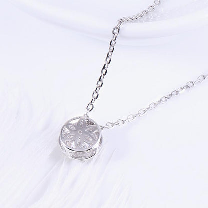 925 Sterling Silver CZ Classic Halo Pendant Necklace 4