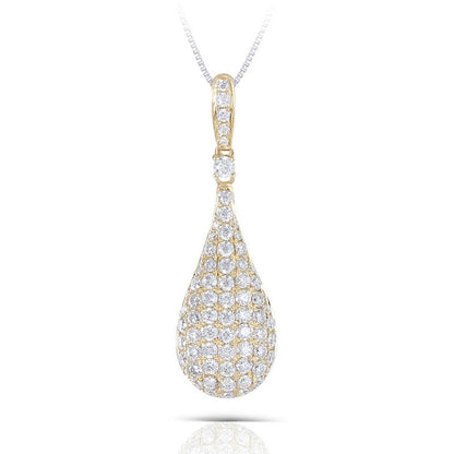 925 Sterling Silver Pear-Shaped Pendant Nacklace 1