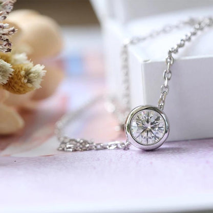 925 Sterling Silver CZ Classic Pendant Necklace 3