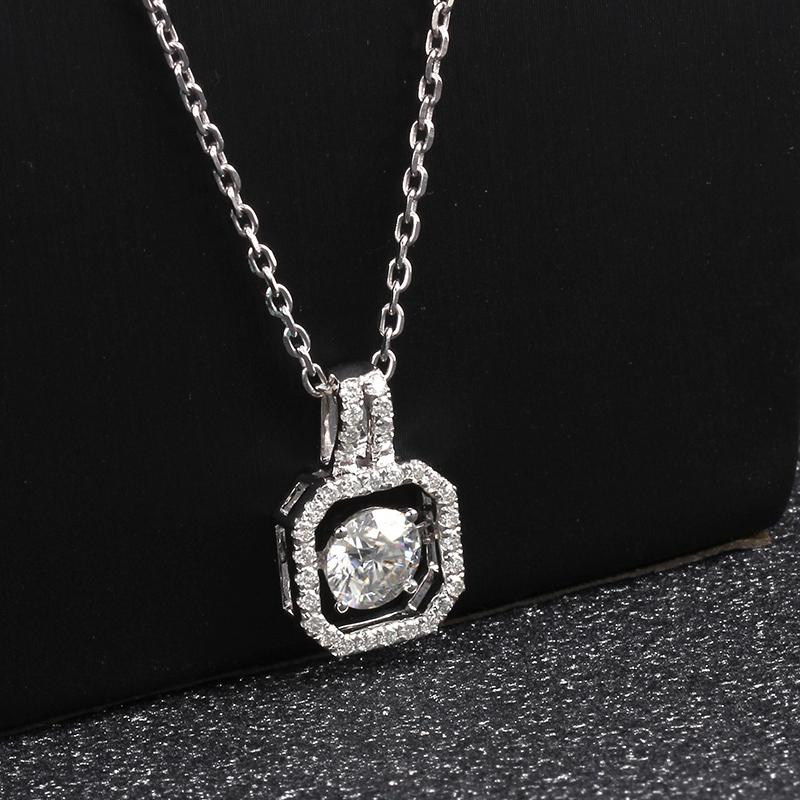 925 Sterling Silver Dancing Halo Pendant Necklace 5