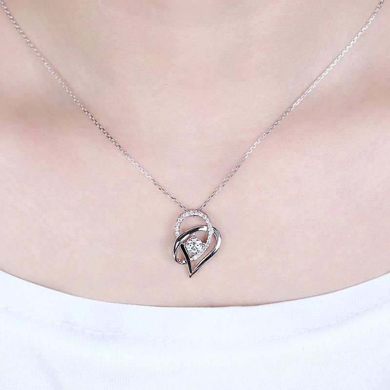 925 Sterling Silver Heart Shaped Pendant Necklace 6