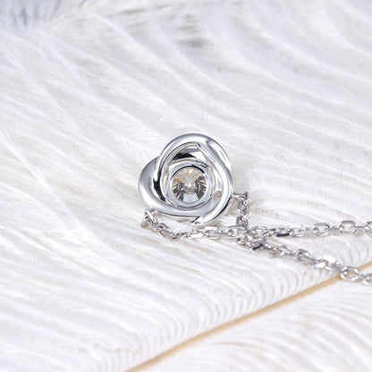 925 Sterling Silver CZ Classic Swirl Shaped Necklace 3