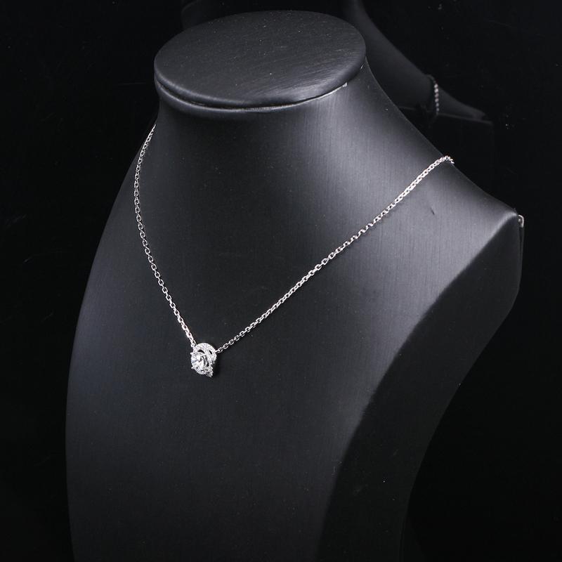 925 Sterling Silver CZ Classic Swirl Shaped Necklace 7