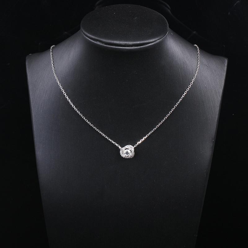 925 Sterling Silver CZ Classic Swirl Shaped Necklace 8