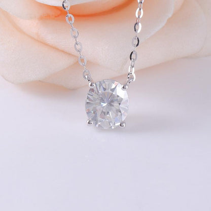 925 Sterling Silver Oval Cut CZ Simple Necklace 4