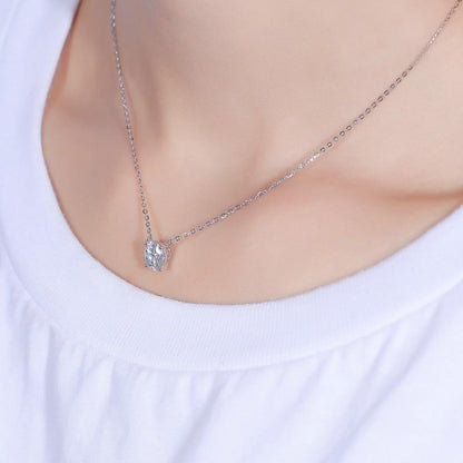 925 Sterling Silver Oval Cut CZ Simple Necklace 6