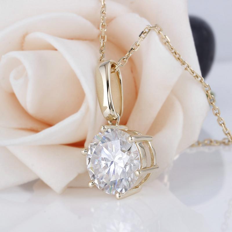 925 Sterling Silver CZ Diamond Solitaire Pendant Necklace 3