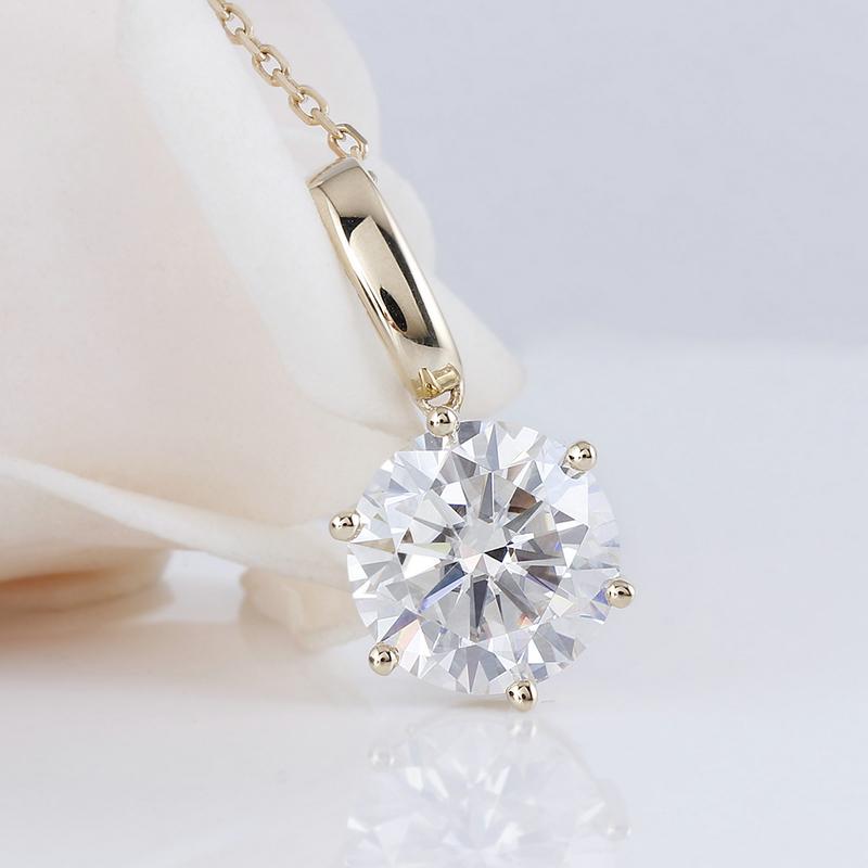 925 Sterling Silver CZ Diamond Solitaire Pendant Necklace 2