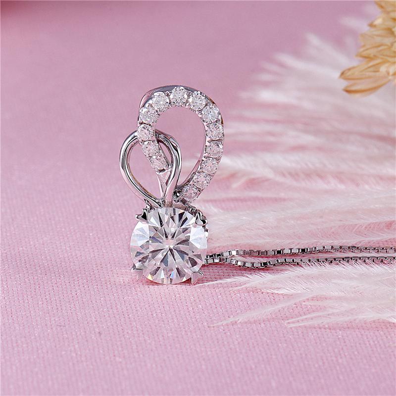 925 Sterling Silver Round Cut CZ Diamond Butterfly Wings Pendant Necklace 4