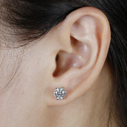 925 Sterling Silver Round Cut Cubic Zirconia Stud Earrings 5