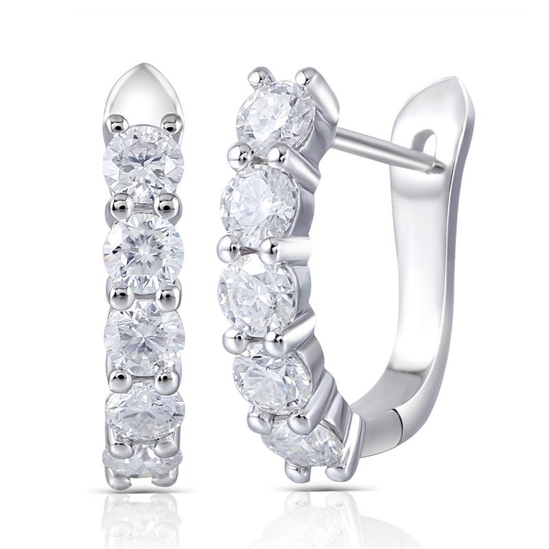 925 Sterling Silver Round Cut Cubic Zirconia Clip Earrings 1