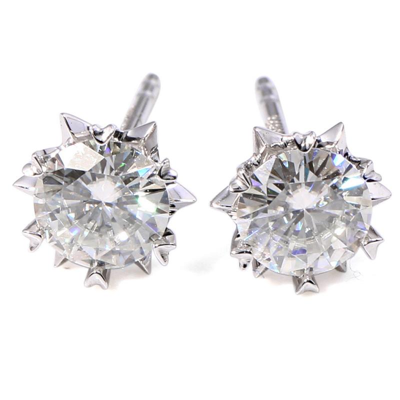 925 Sterling Silver Round Cut Cubic Zirconia Classic Stud Earrings 3