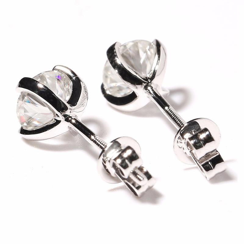 925 Sterling Silver Round Cut Cubic Zirconia Stud Earrings 5