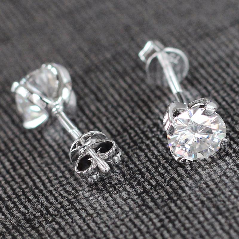 925 Sterling Silver Round Cut Cubic Zirconia Stud Earrings 3