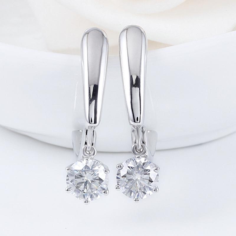 925 Sterling Silver Round Cut Cubic Zirconia Drop Earrings 2