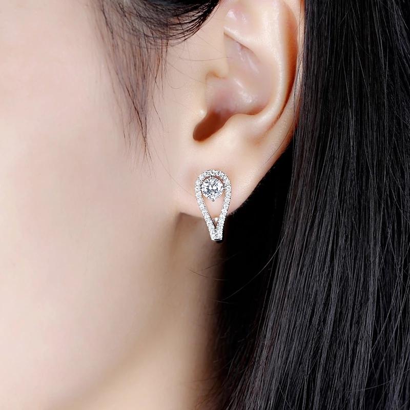 925 Sterling Silver Round Cut Cubic Zirconia Clip Earrings 7